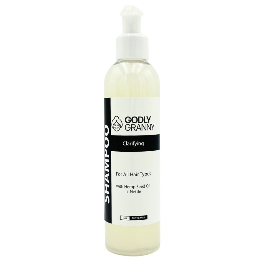 Clarifying Shampoo with Hemp Seed Oil & Nettle – Rustic Man packaging