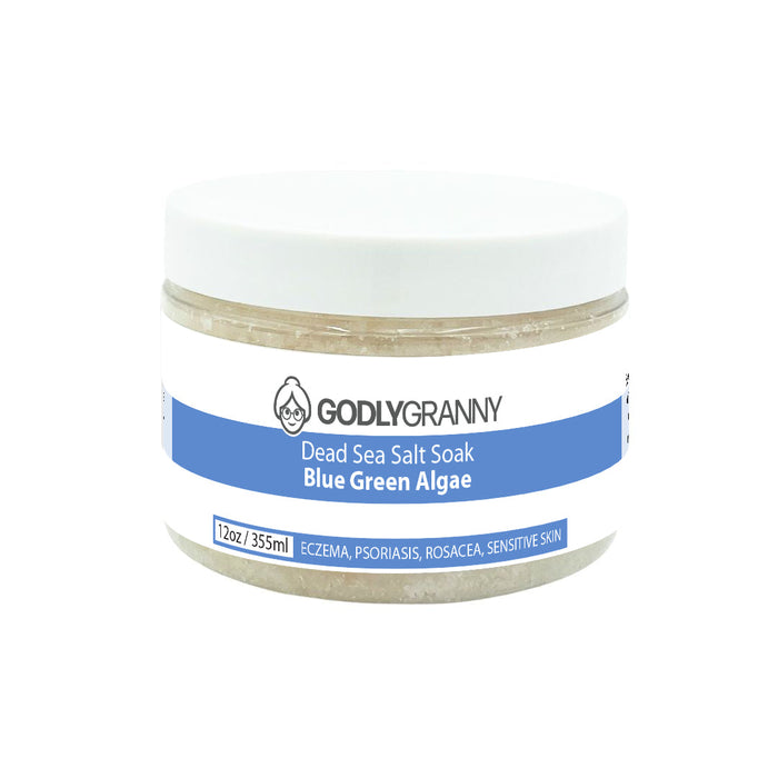 Blue Green Algae Dead Sea Salt Bath Soak – Sensitive Skin | Unscented packaging