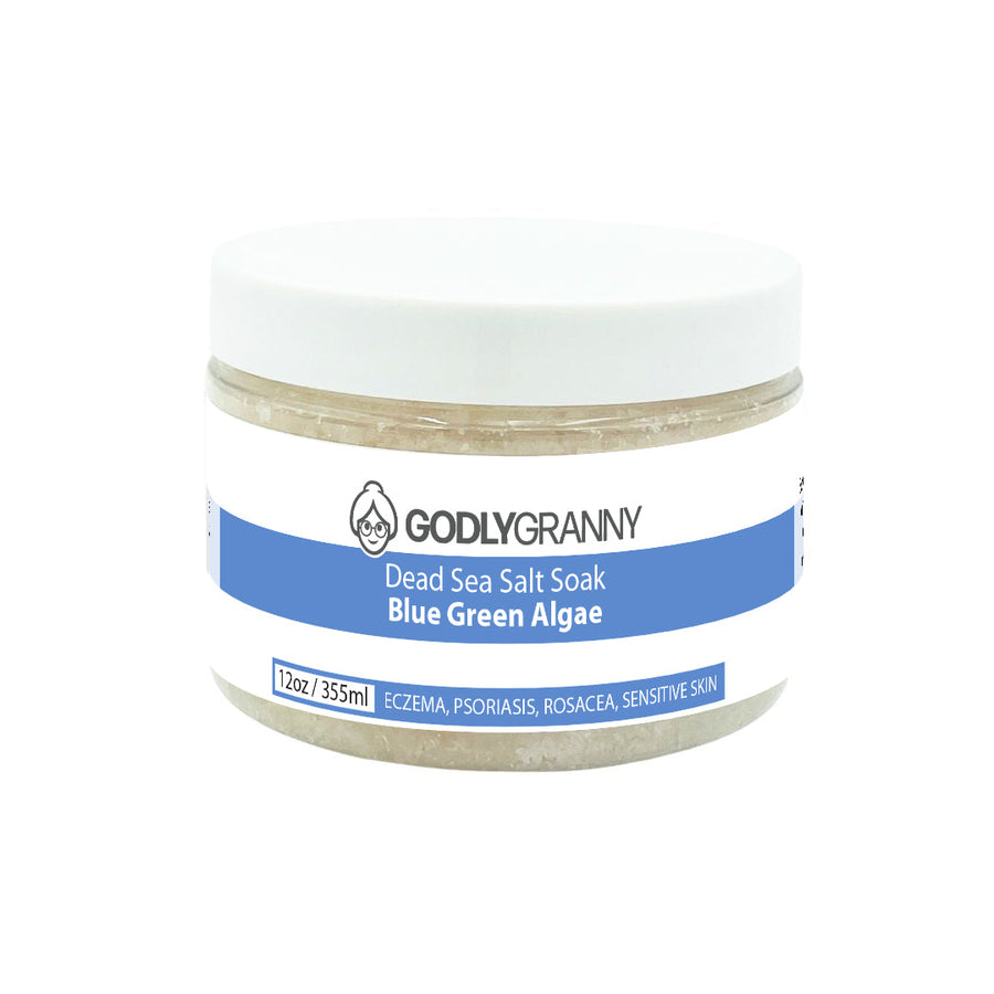 Blue Green Algae Dead Sea Salt Bath Soak – Sensitive Skin | Unscented packaging