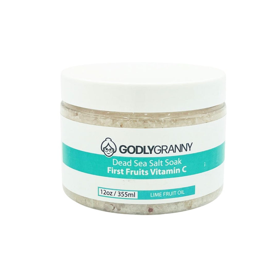 First Fruits Citrus Dead Sea Salt Bath Soak – Lime Fruit Oil packaging