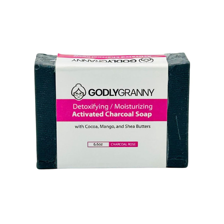 Activated Charcoal Soap with Cocoa, Mango & Shea Butters – Charcoal Rose packaging