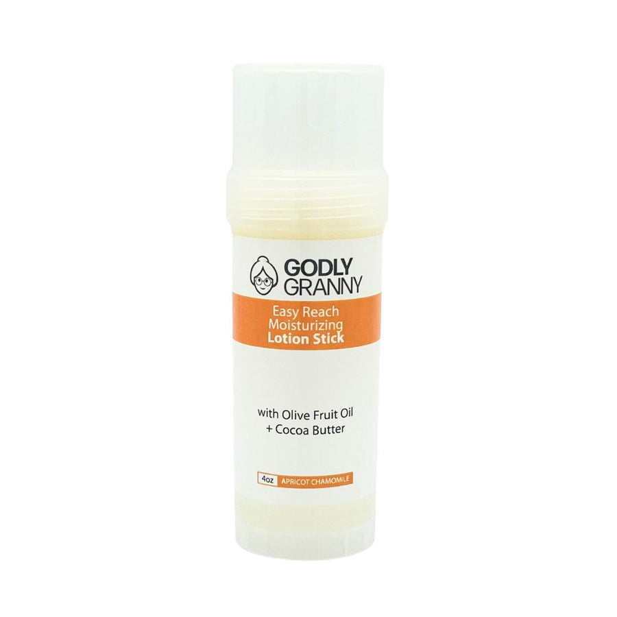 Easy Reach Lotion Stick with Olive Oil & Cocoa Butter – Apricot Chamomile packaging