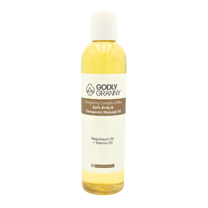 Canaan Coffee Bath, Body & Massage Oil with Magnesium, 8 oz packaging