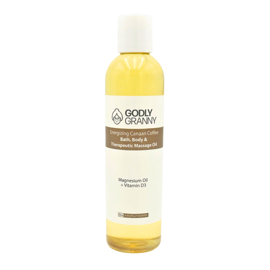 Canaan Coffee Bath, Body & Massage Oil with Magnesium, 8 oz packaging