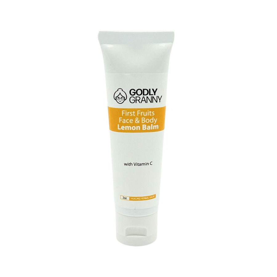 First Fruits Lemon Herbal Face & Body Salve – 2oz Tube packaging