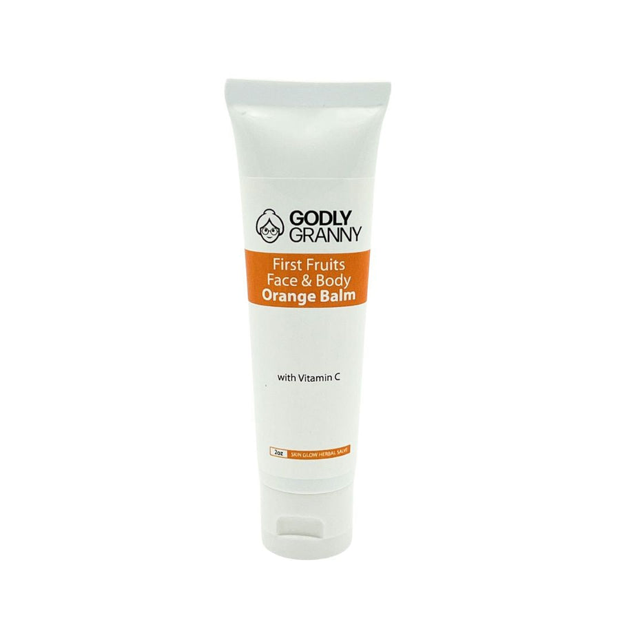 First Fruits Orange Herbal Face & Body Salve – 2oz Tube packaging