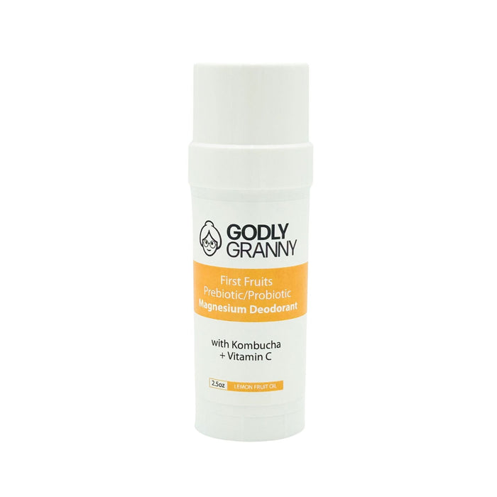 First Fruits Magnesium Deodorant with Kombucha – Lemon packaging