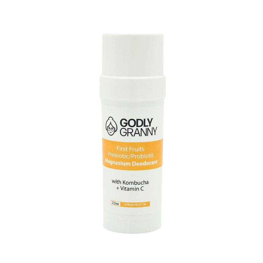 First Fruits Magnesium Deodorant with Kombucha – Lemon packaging