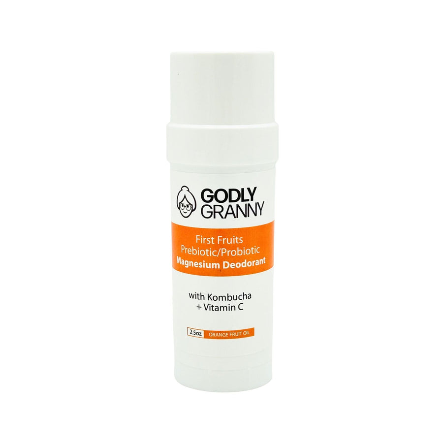 First Fruits Magnesium Deodorant with Kombucha – Orange packaging