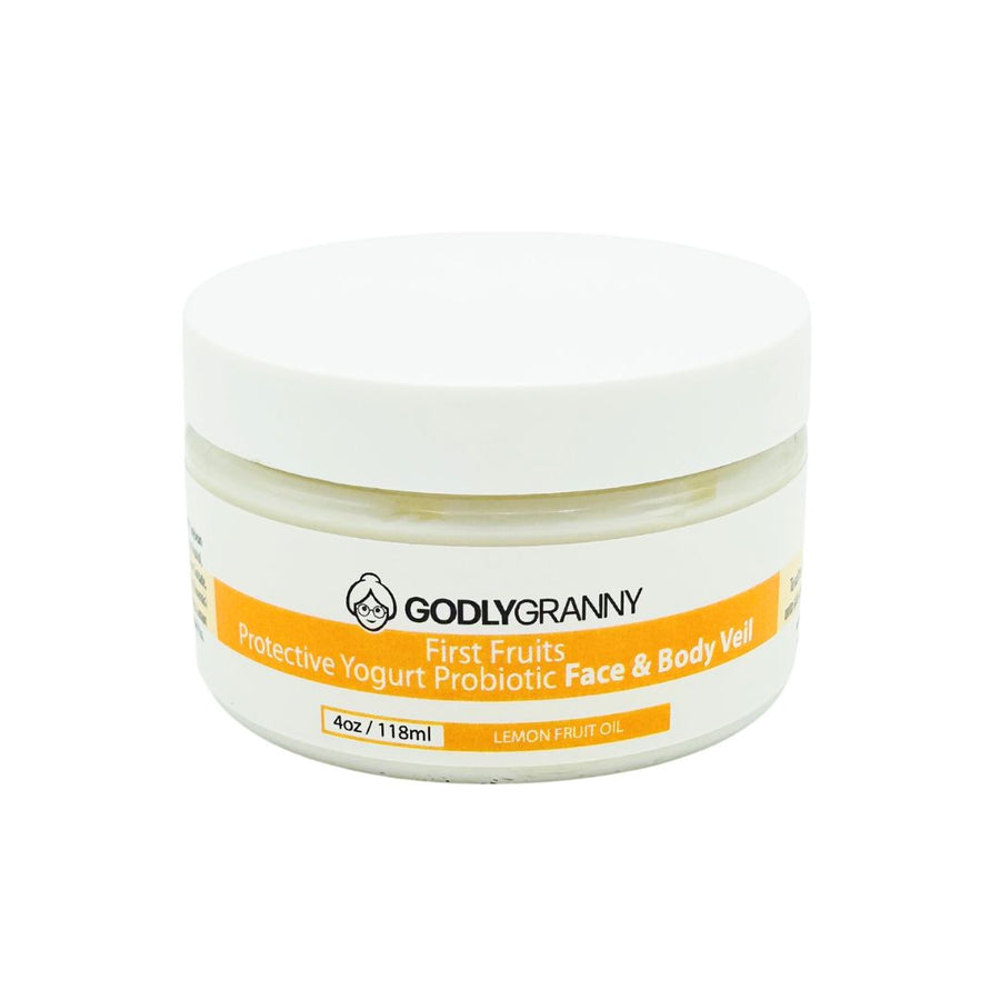 First Fruits Lemon Yogurt Probiotic Face & Body Veil, 4 oz packaging