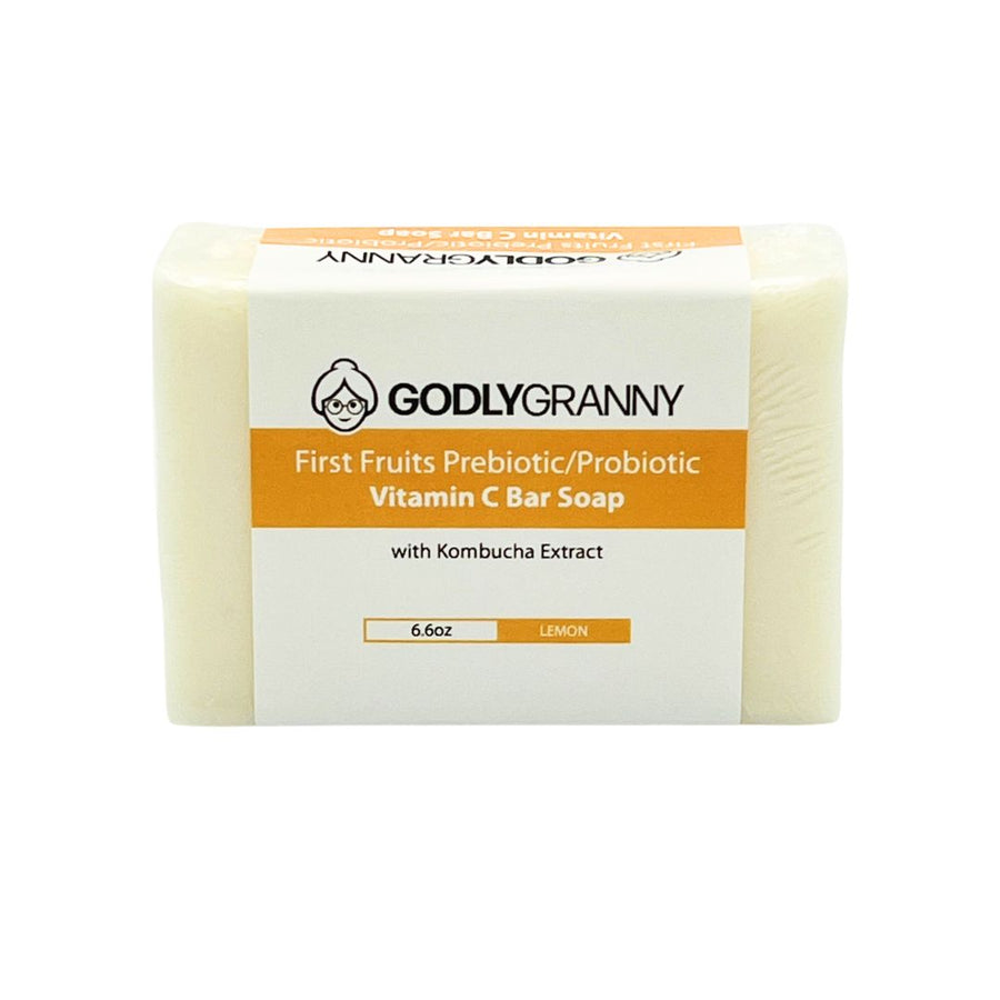 First Fruits Kombucha & Vitamin C Bar Soap – Lemon packaging