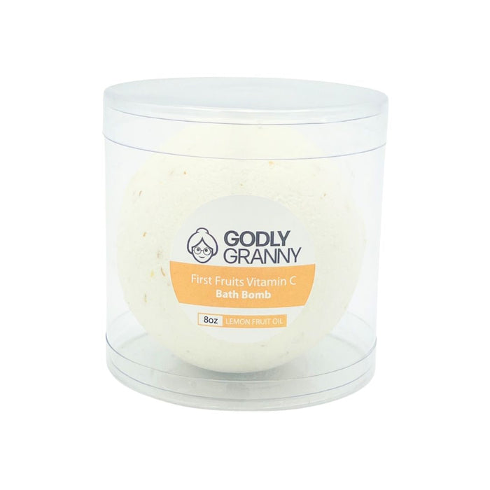 First Fruits Vitamin C Bath Bomb – Lemon Fruit Oil packaging