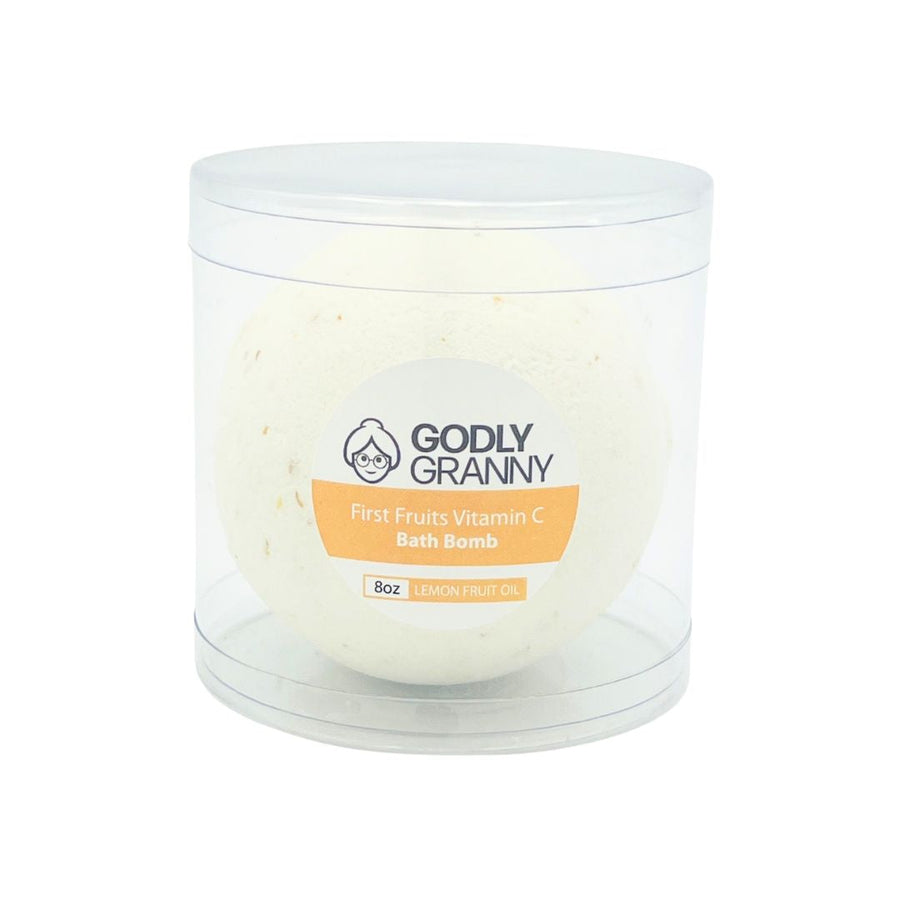 First Fruits Vitamin C Bath Bomb – Lemon Fruit Oil packaging