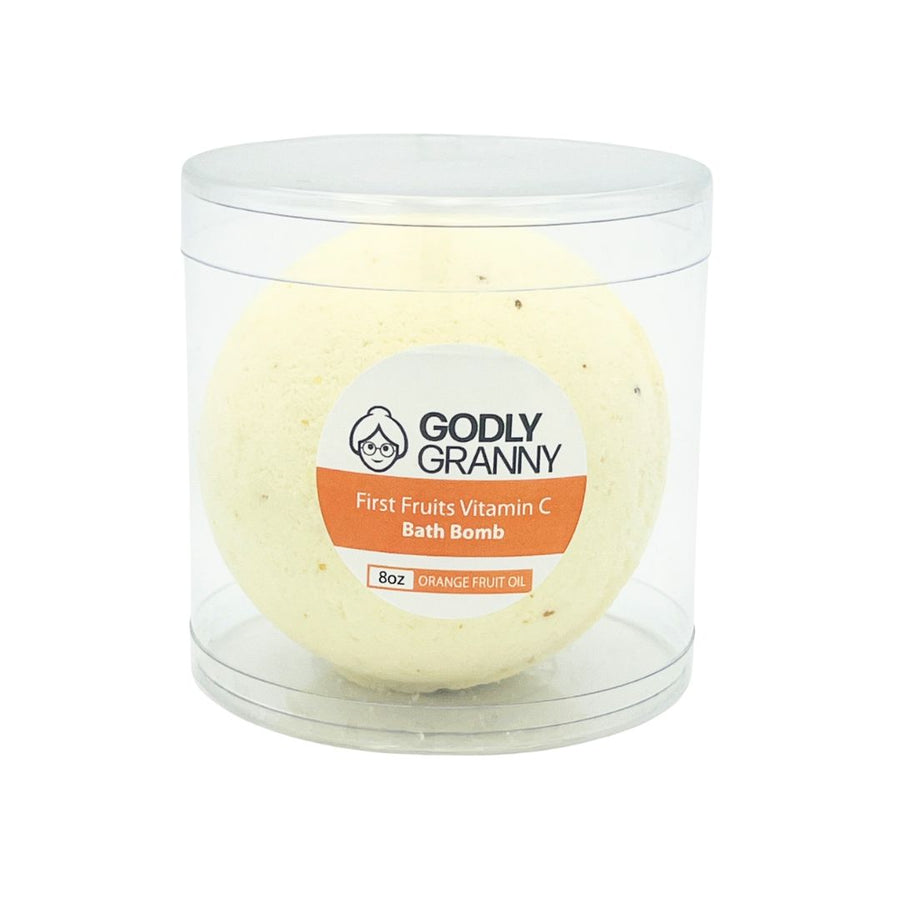 First Fruits Vitamin C Bath Bomb – Orange Fruit Oil packaging