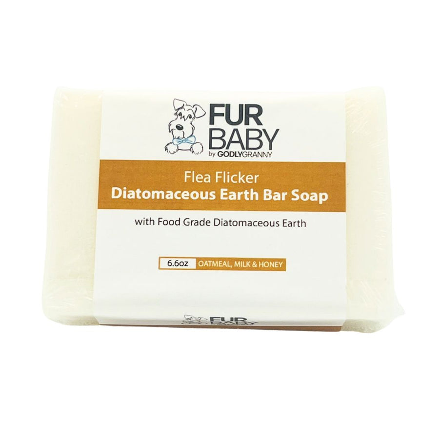 Fur Baby Diatomaceous Earth Pet Soap Bar – Oatmeal, Milk & Honey packaging