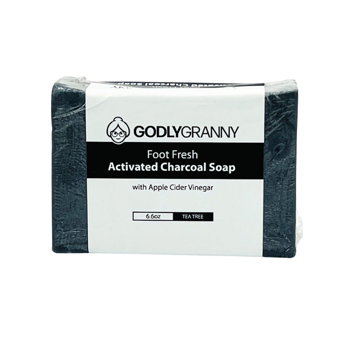 Foot Fresh Charcoal & Apple Cider Vinegar Soap, 6.6 oz packaging