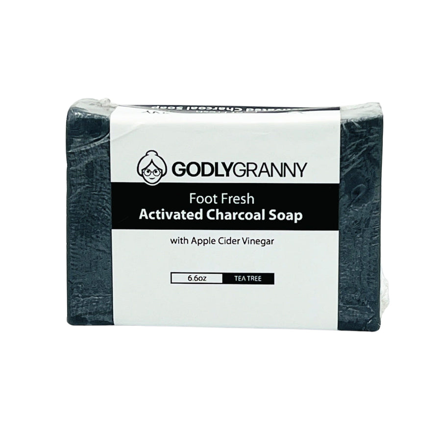 Foot Fresh Charcoal & Apple Cider Vinegar Soap, 6.6 oz packaging