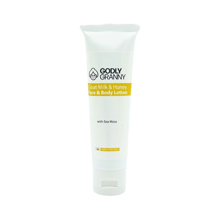 Goat Milk & Honey Body Lotion with Sea Moss – Vanilla Patchouli packaging