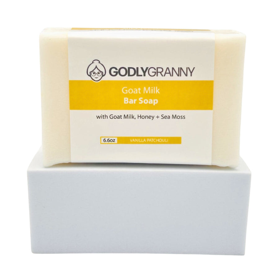 Goat Milk Soap with Honey & Sea Moss – Vanilla Patchouli packaging