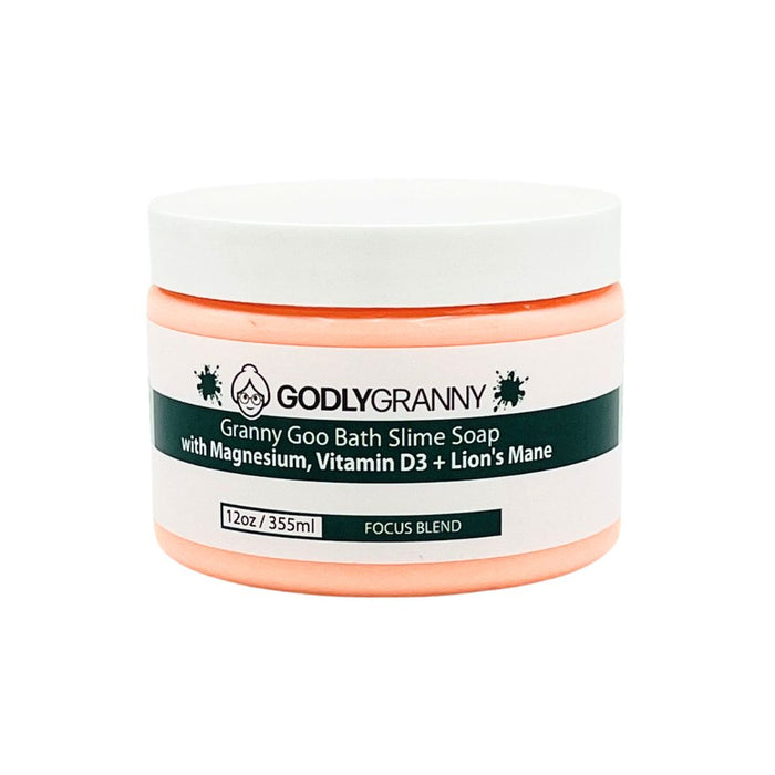 Granny Goo Magnesium & Lion's Mane Bath Slime Soap, 12 oz packaging