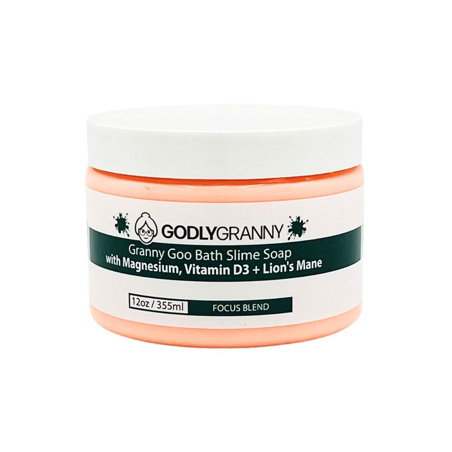 Granny Goo Magnesium & Lion's Mane Bath Slime Soap, 12 oz packaging