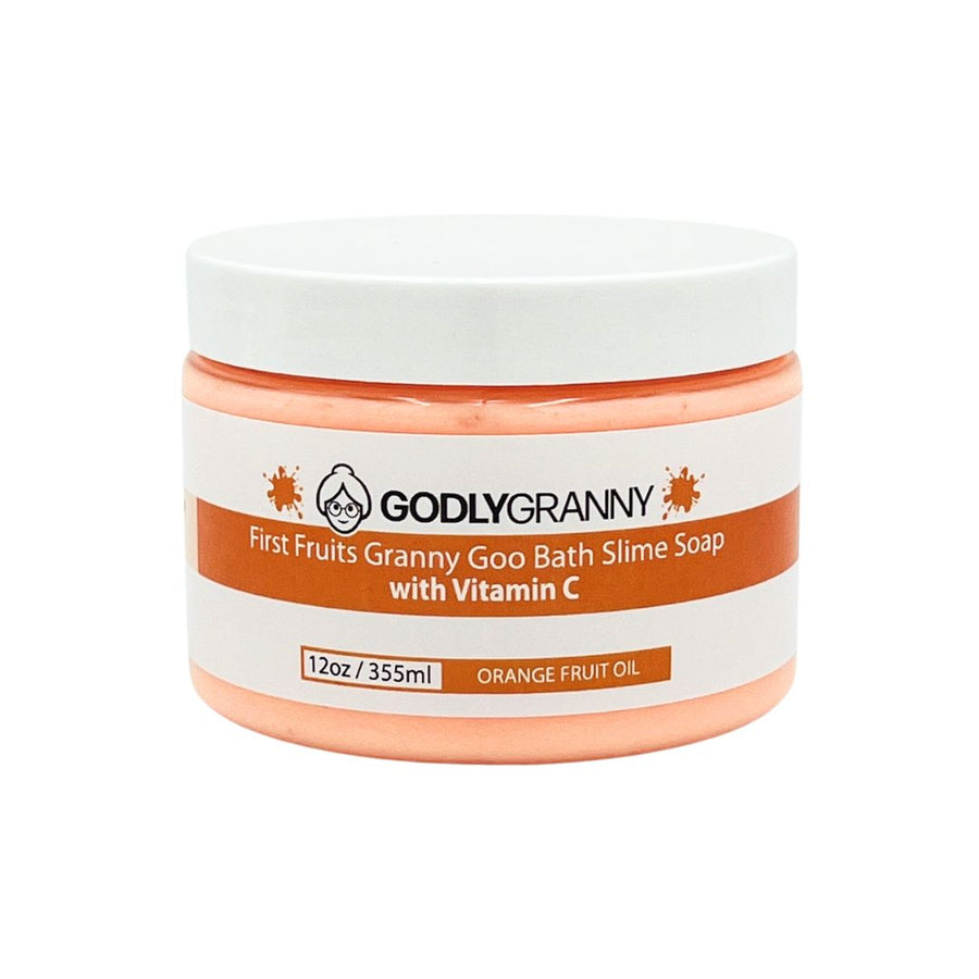 First Fruits Vitamin C Bath Slime Soap – Orange Fruit Oil packaging