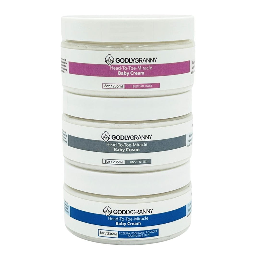 Assorted Baby Body Cream with Colloidal Oatmeal & Zinc Oxide packages shown together