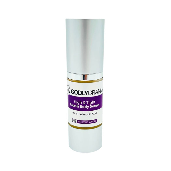 High & Tight Hyaluronic Acid Face & Body Serum, 1 oz packaging