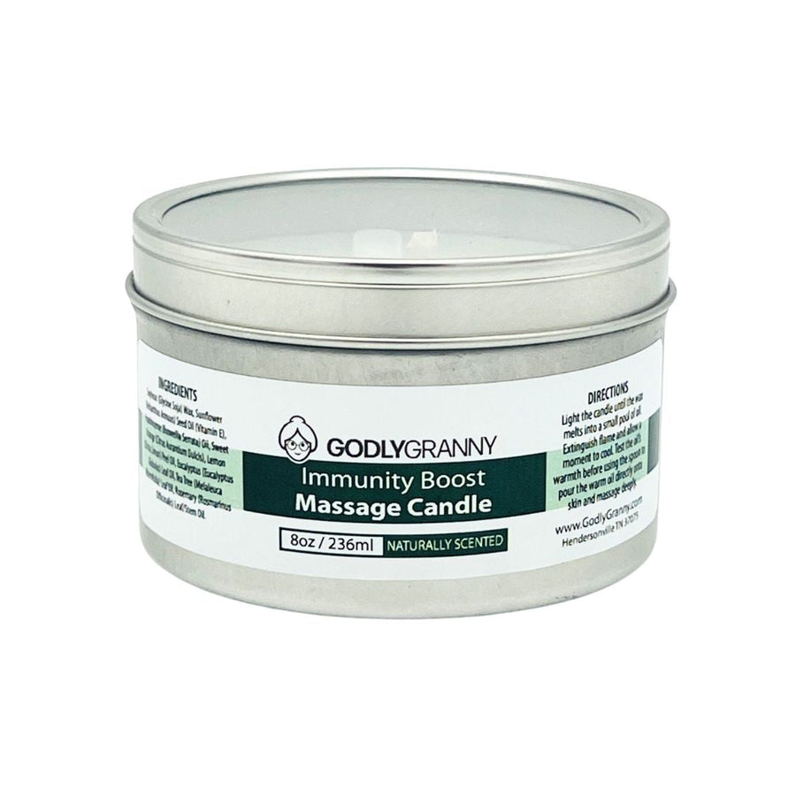 Botanical Soy Massage Candle, 8 oz packaging
