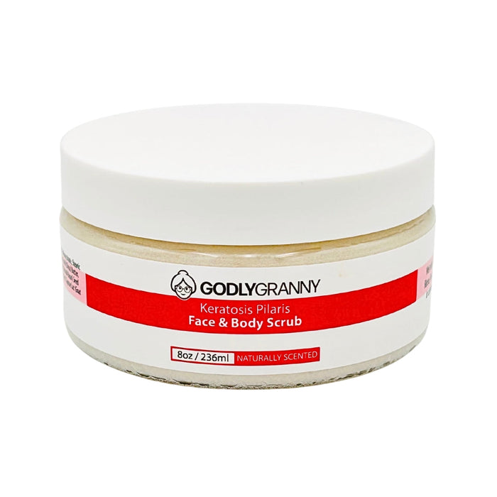 Exfoliating Face & Body Scrub for Rough Texture, 8 oz packaging