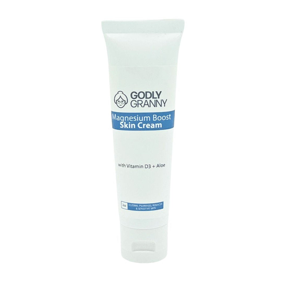 Unscented Magnesium Cream with Vitamin D3 & Aloe – 2oz Tube packaging