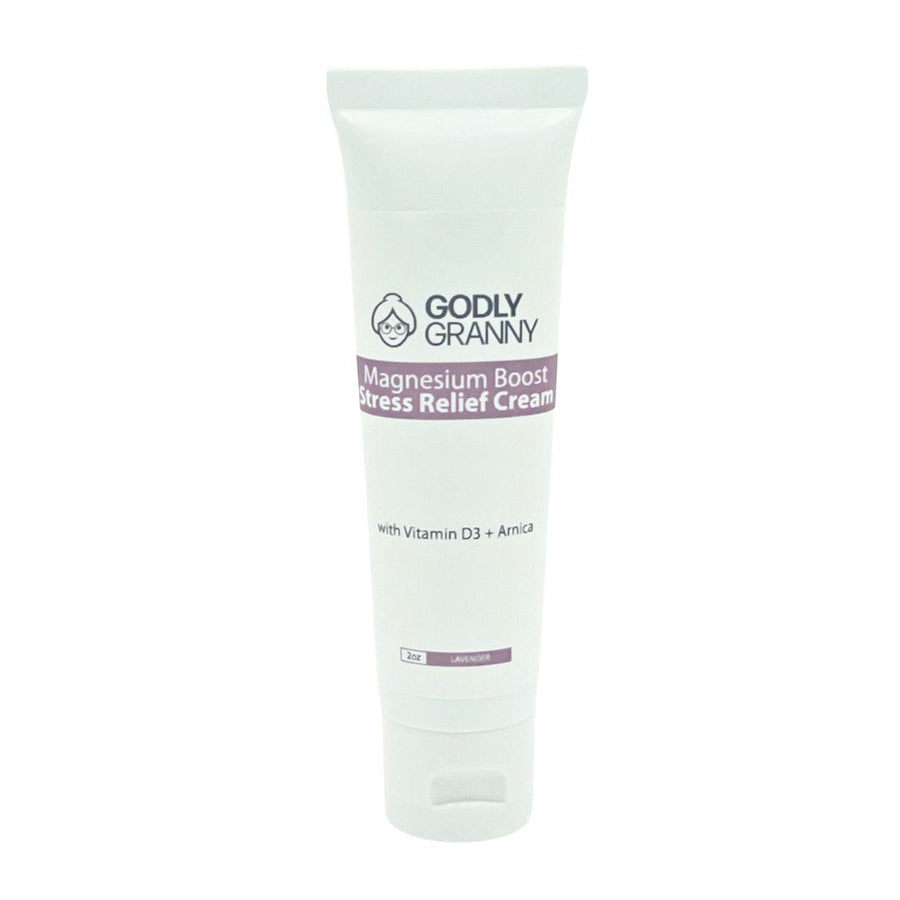 Lavender Magnesium Cream with Vitamin D3 & Arnica – 2oz Tube packaging