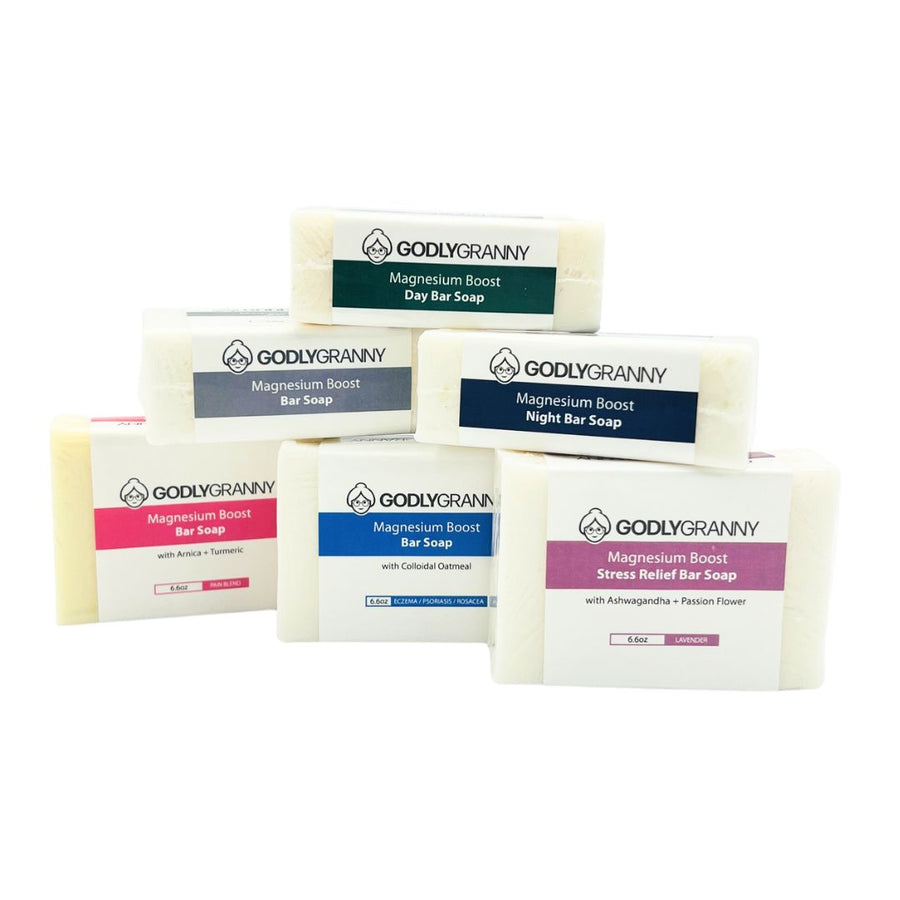 Assorted Magnesium Day Soap with Lion's Mane & Vitamin B12 packages shown together