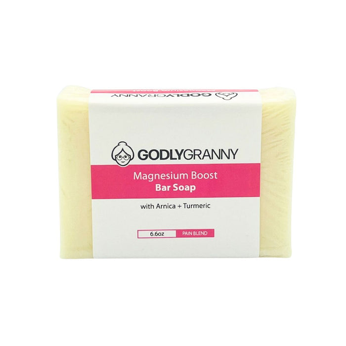 Magnesium Bar Soap with Arnica & Turmeric, 6.6 oz packaging