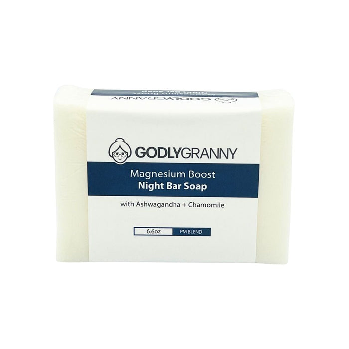 Magnesium Night Soap with Ashwagandha & Chamomile, 6.6 oz packaging