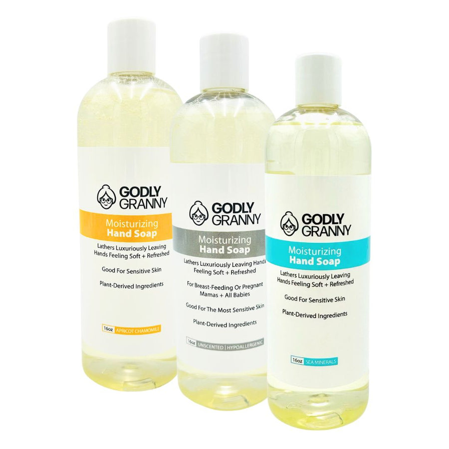Assorted Moisturizing Liquid Hand Soap packages shown together