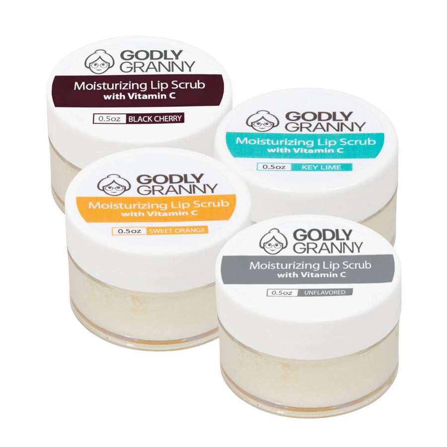 Assorted Moisturizing Vitamin C Lip Scrub packages shown together