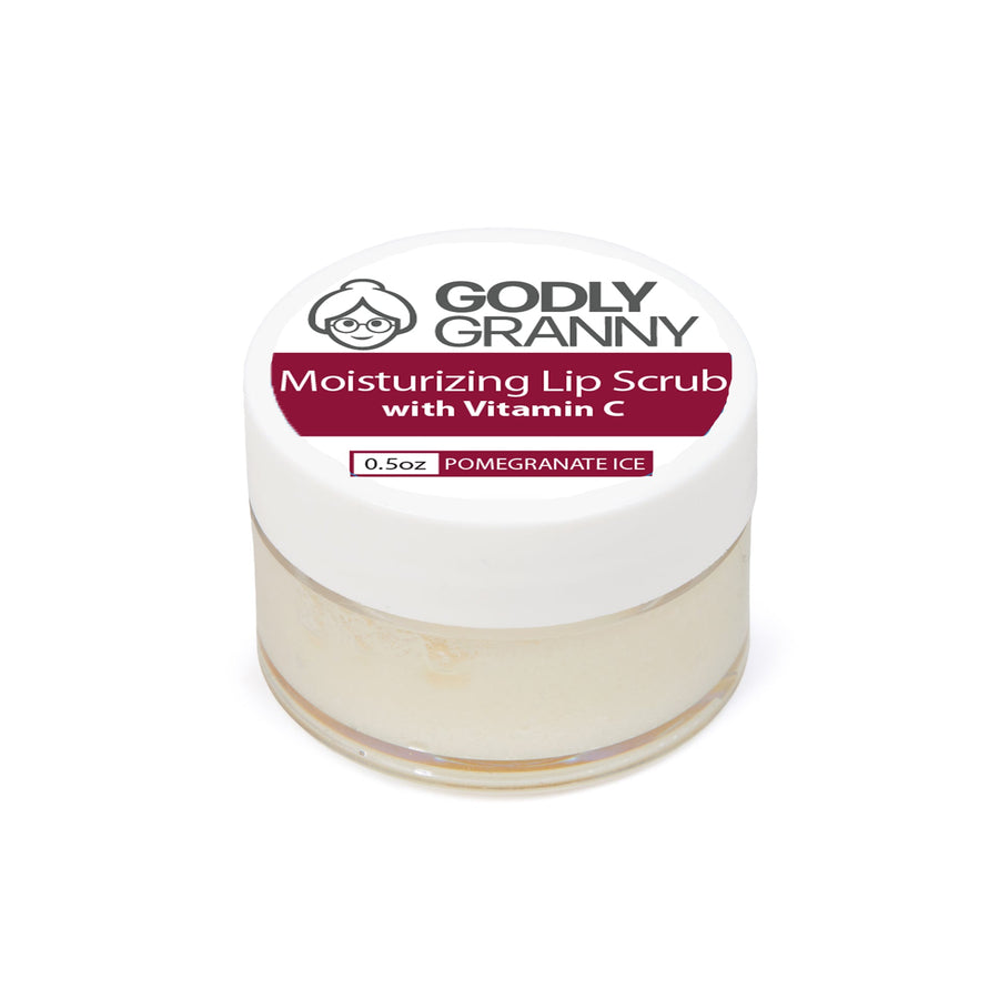 Moisturizing Vitamin C Lip Scrub – Pomegranate Ice packaging