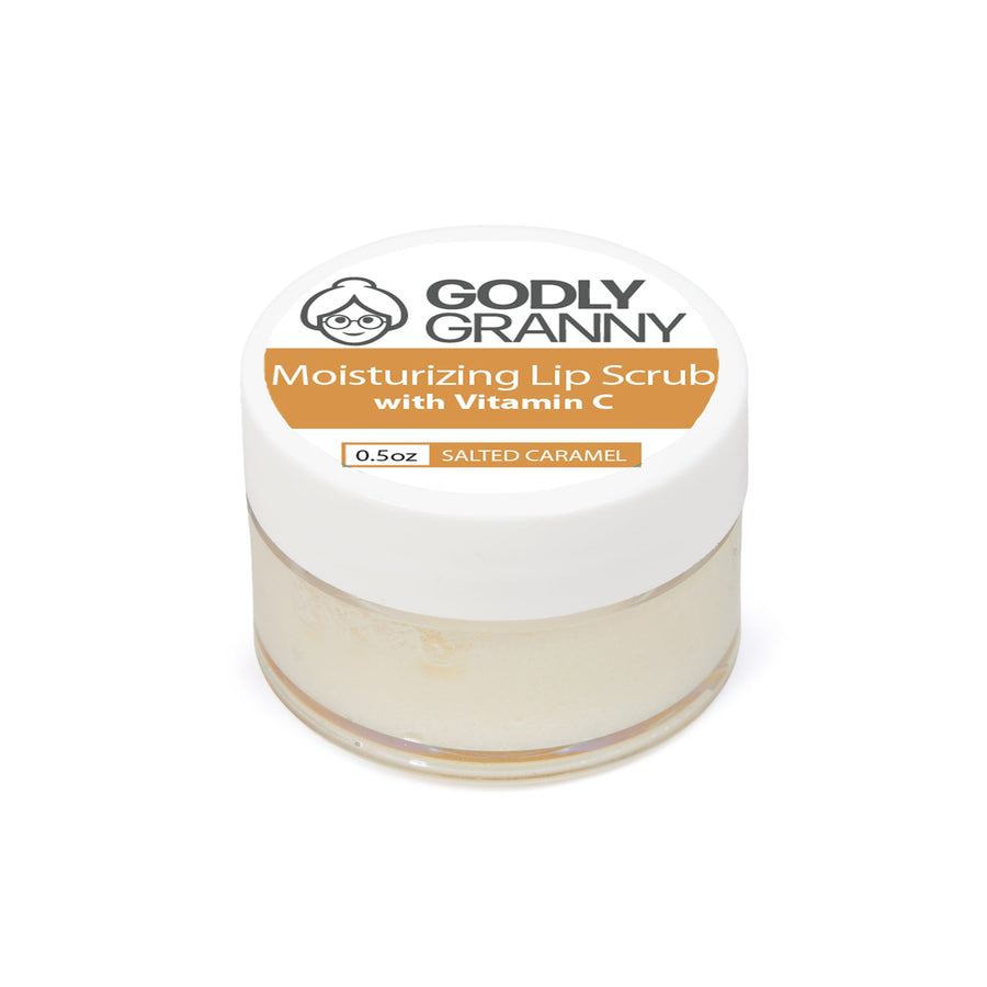 Moisturizing Vitamin C Lip Scrub – Salted Caramel packaging