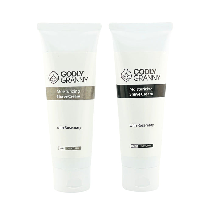 Assorted Rosemary Moisturizing Shave Cream packages shown together