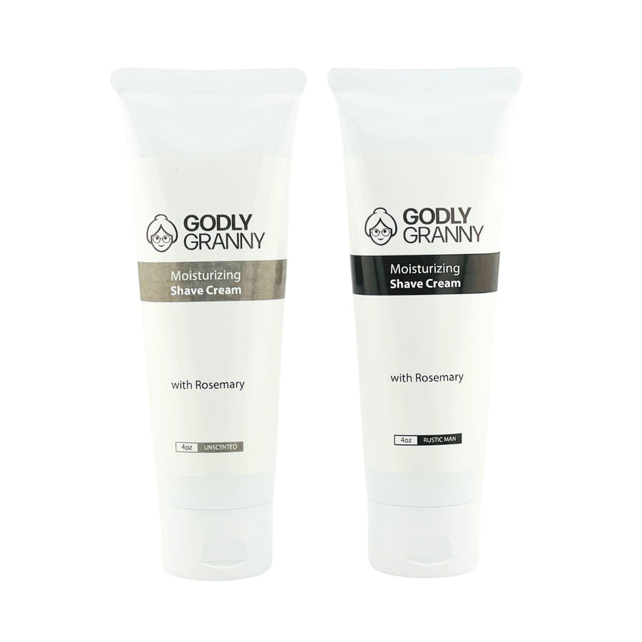 Assorted Rosemary Moisturizing Shave Cream packages shown together
