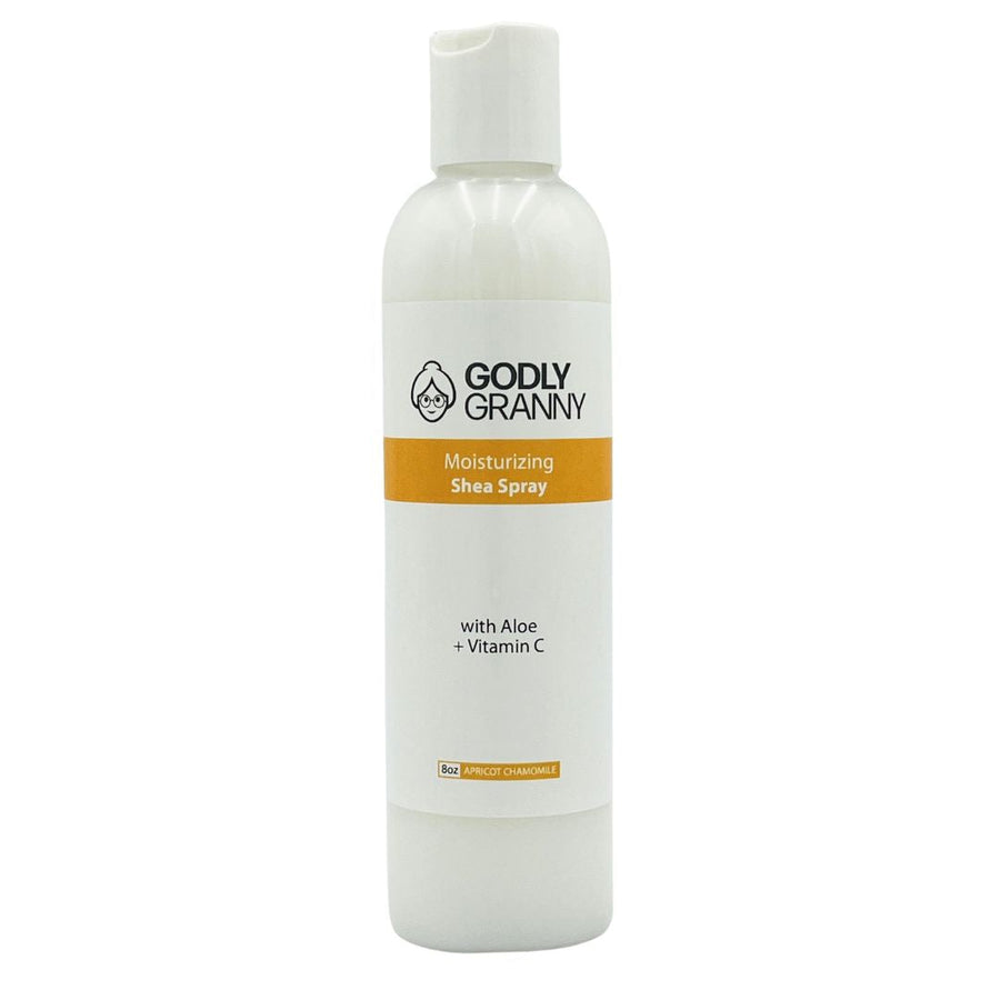 Moisturizing Shea Body Spray – Apricot Chamomile / 8oz packaging