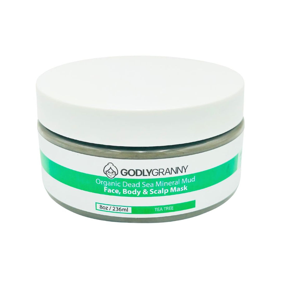 Dead Sea Mineral Mud Face, Body & Scalp Mask – Tea Tree packaging