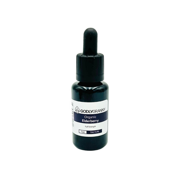 Organic Elderberry Tincture, 1 oz packaging