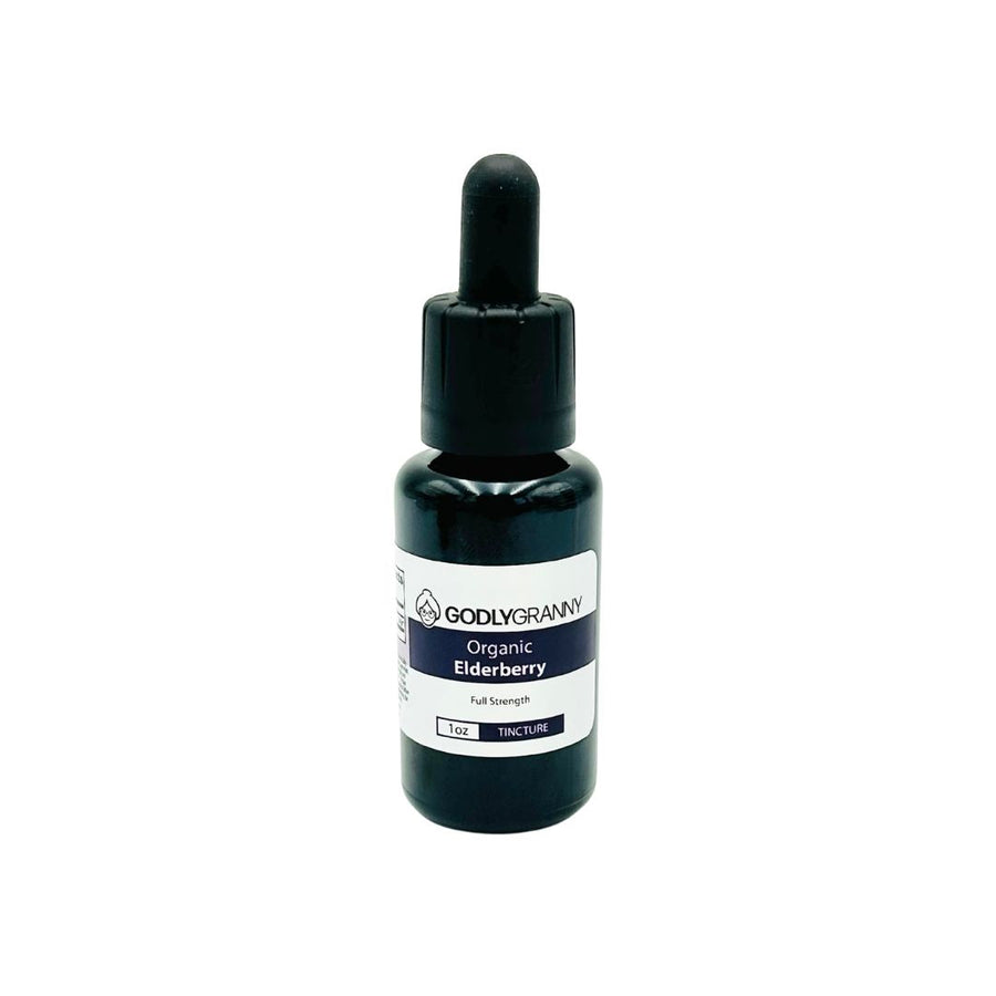 Organic Elderberry Tincture, 1 oz packaging