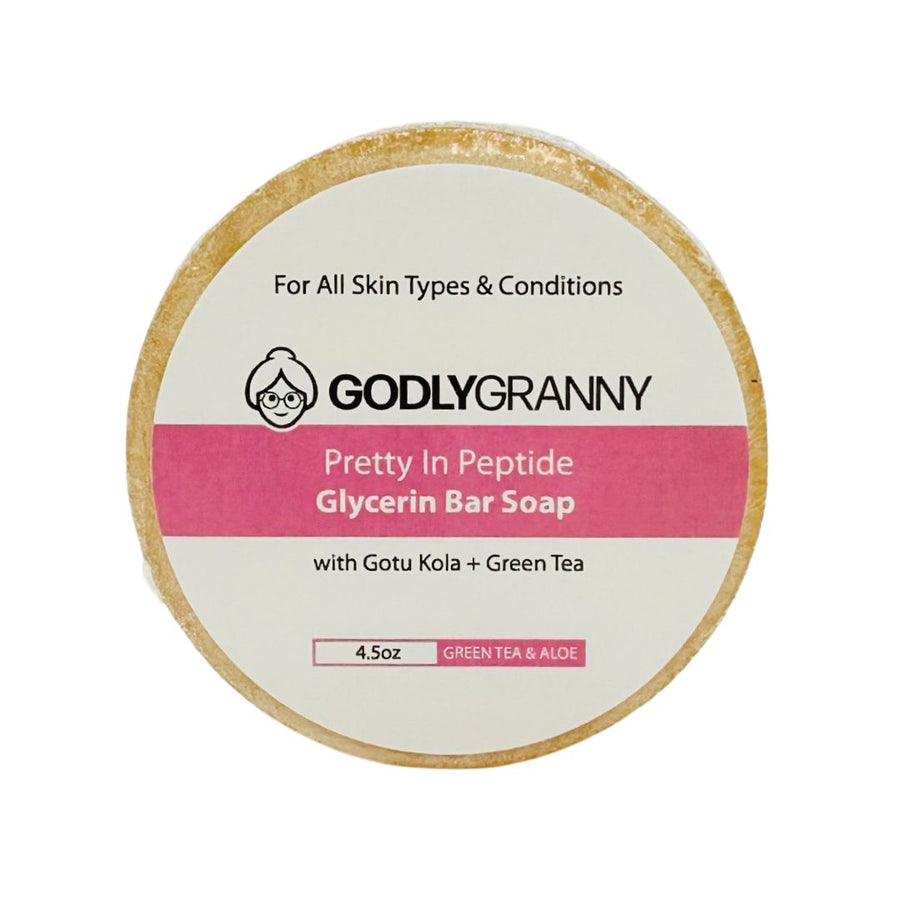 Pretty in Peptide Gotu Kola & Green Tea Glycerin Soap, 4.5 oz packaging