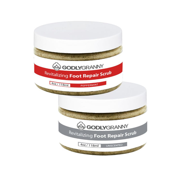 Assorted Revitalizing Exfoliating Foot Scrub packages shown together