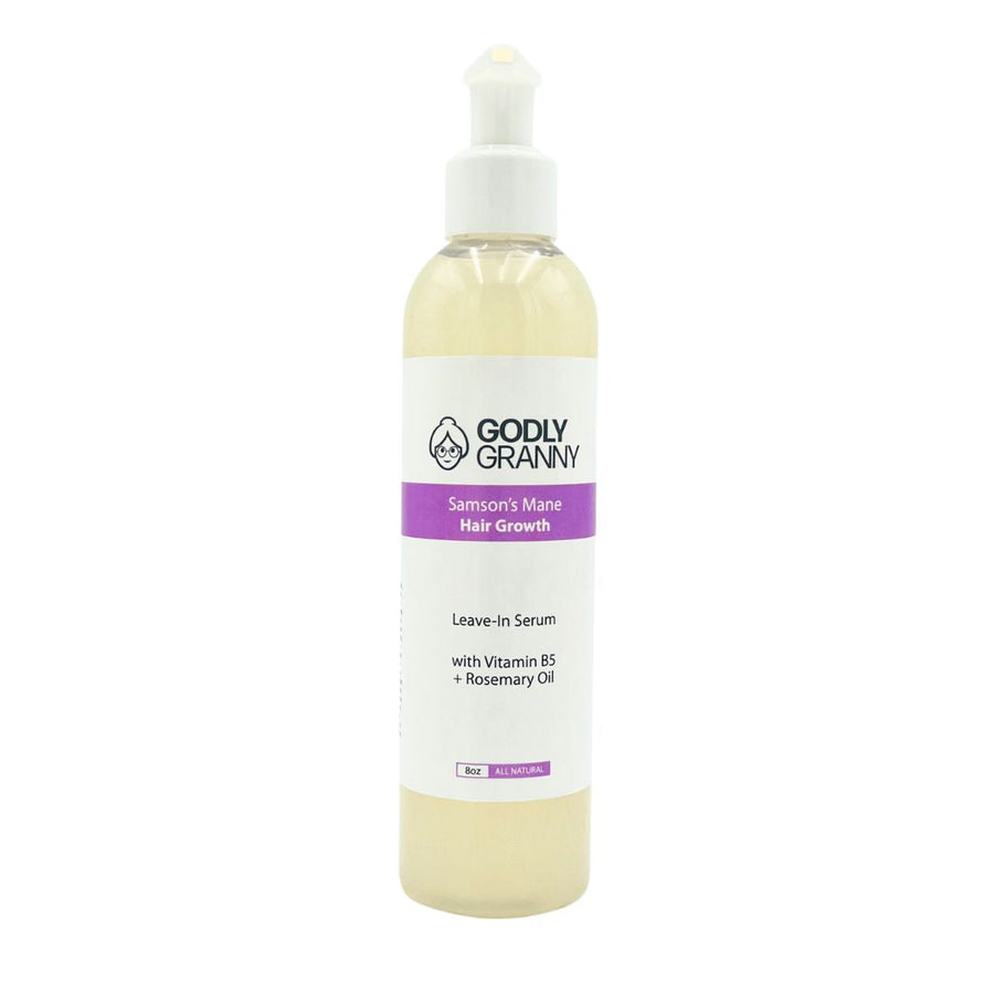 Samson's Mane Vitamin B5 & Rosemary Leave-In Hair Serum – 8oz packaging