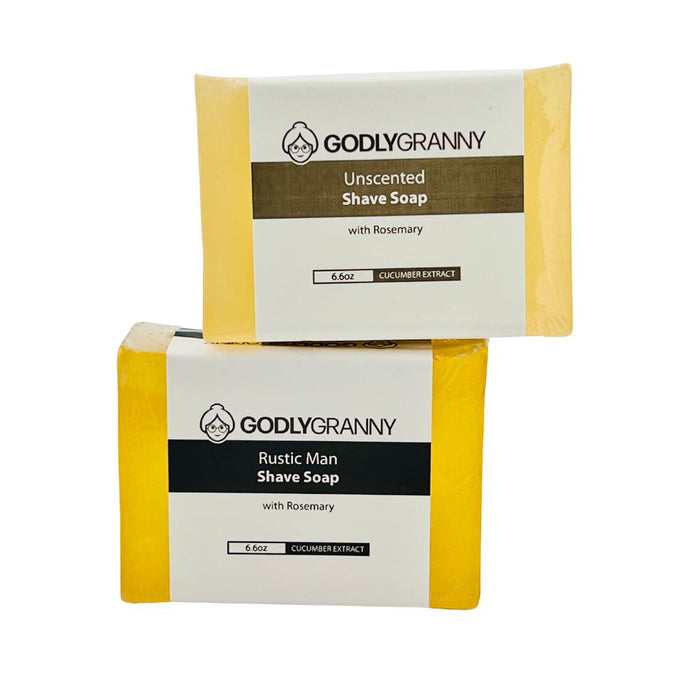 Assorted Rosemary Shaving Soap Bar packages shown together