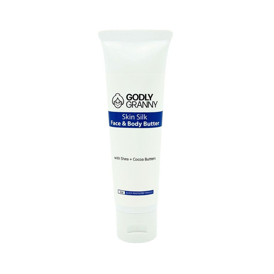 Skin Silk Shea & Cocoa Face & Body Butter – Black Raspberry Vanilla / 2oz Tube packaging